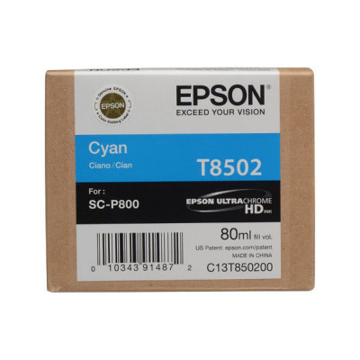 Epson T8502 Original Cyan Ink Cartridge C13T850200 (80 ML.) for Epson SC-P800